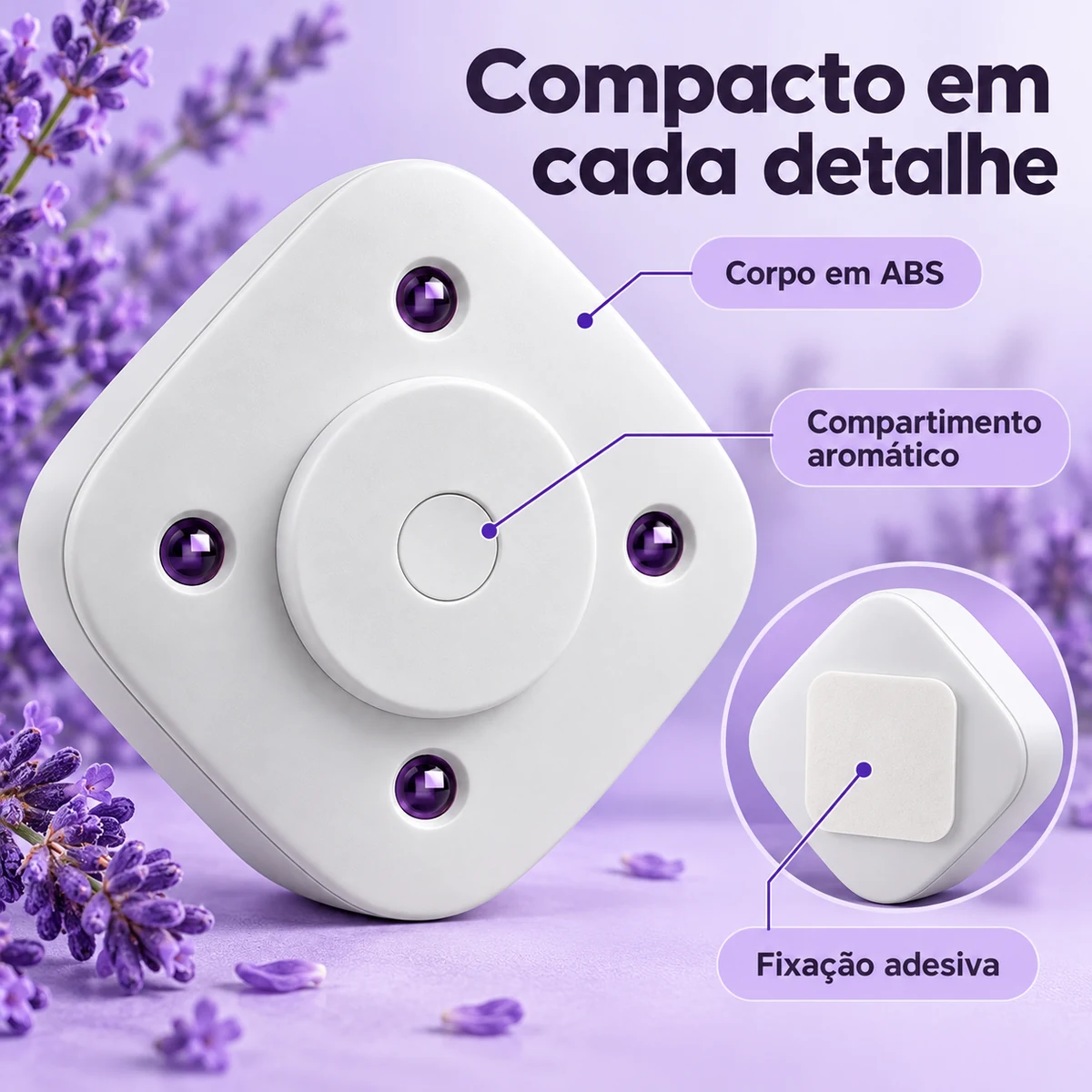 Detalhes de construção, materiais ou ajustes de Higienizador UV para vaso sanitário com 5 pastilhas aromáticas